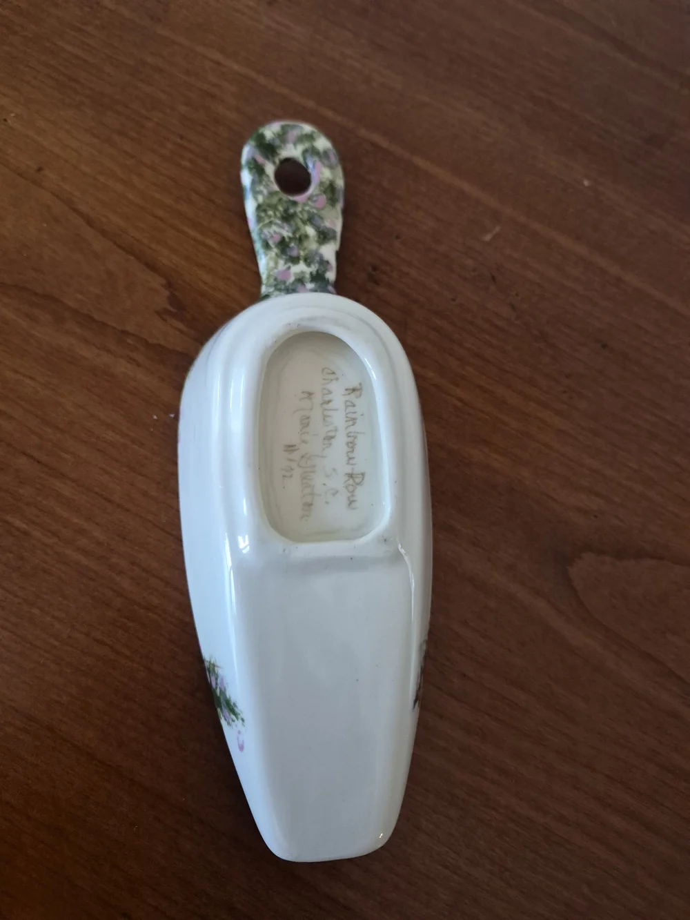 Rainbow Row Yellow Floral Ice Or Sugar Spoon  Designed By Marie Gleaton 11/92